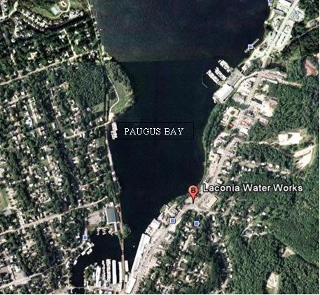 Map of Water Works Department and Paugus Bay